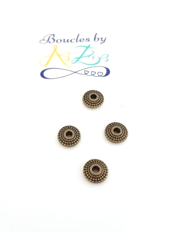 Perles intercalaires bronze 8x4mm x5.
