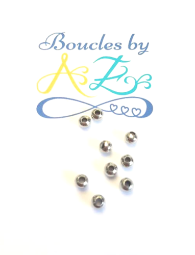 Perles rondes 4mm Acier inox x10.
