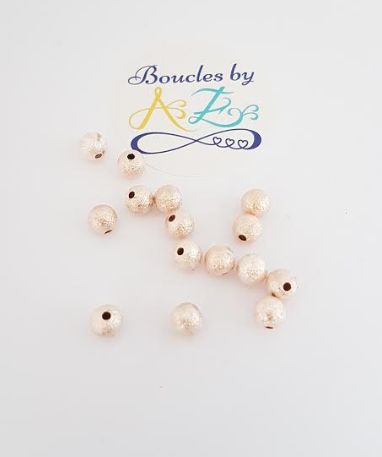 Perles scintillantes or rose 6mm x10.