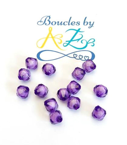 Perles toupies violettes 8x8mm x50.