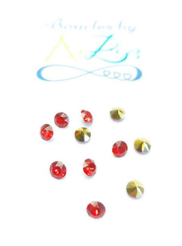 Strass rouge 5mm dos pointu x10