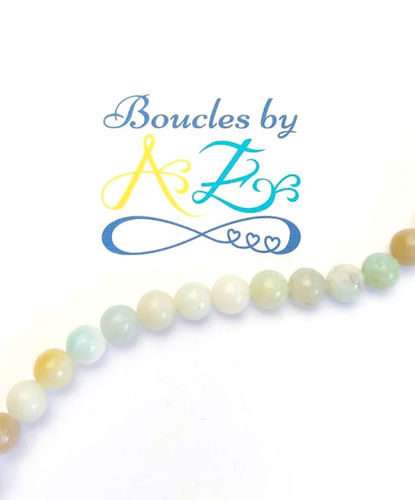 Perles rondes amazonite naturelle 6mm x10.
