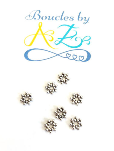 Perles intercalaires fleurs argentées 7mm x30