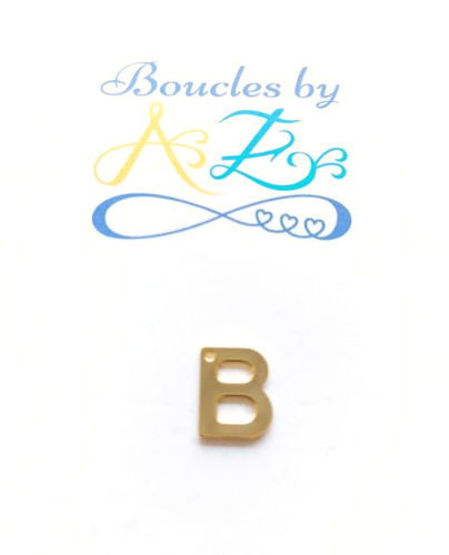Pendentif lettre B acier inox doré 11x10mm