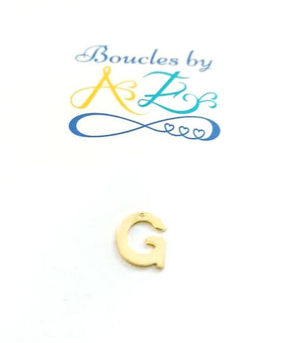 Pendentif lettre G acier inox doré 11x10mm
