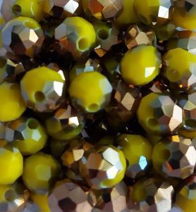 Perles bicolores jaune/doré 6x5mm x40
