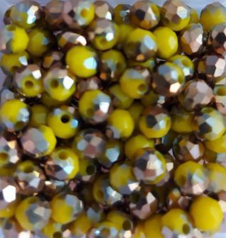 Perles bicolores jaune/doré 4x3mm x50