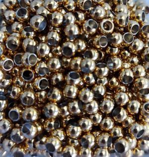 Perles intercalaires dorées acier inox 3x2mm x10