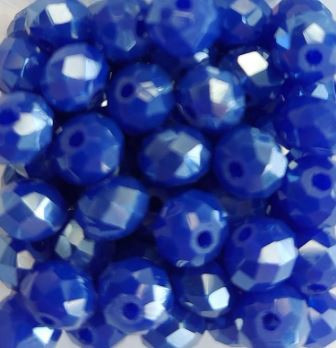 Perles à facettes bleues 6x4mm x30