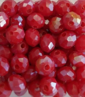 Perles à facettes rouges 6x4mm x30