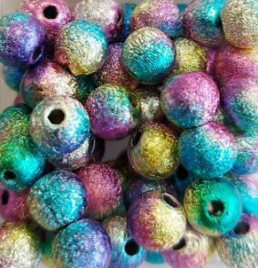 Perles scintillantes multicolores 6mm x30.