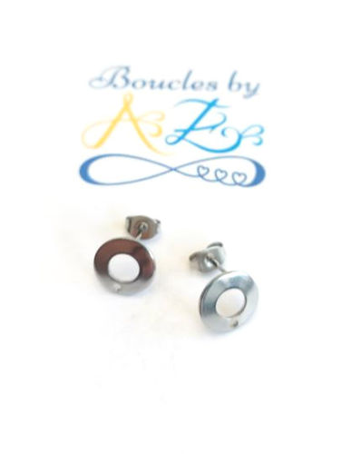 Puces anneaux acier inox argenté