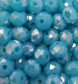 Perles à facettes turquoises 6x4mm x30