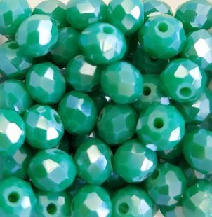 Perles à facettes vertes 6x4mm x30