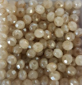 Perles à facettes beiges 3x2mm x50