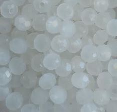 Perles à facettes blanches 4x3mm x50.