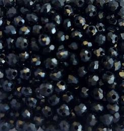 Perles à facettes noires 3x2mm x100.
