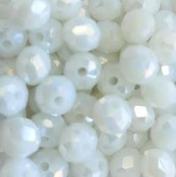 Perles à facettes blanches 6x5mm x30