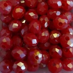Perles à facettes rouges 6x5mm x30.