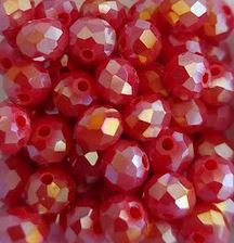 Perles à facettes rouges 6x5mm x30.