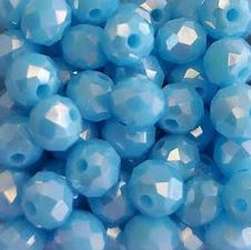 Perles à facettes bleues 6x5mm x30.