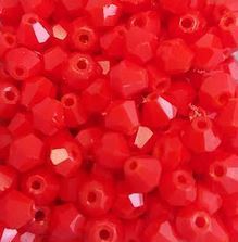 Perles toupies rouges 4mm x40.