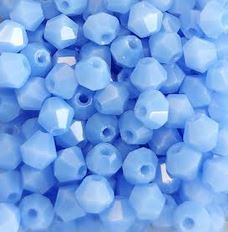 Perles toupies bleues 4mm x40.