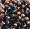 Perles bicolores noir/doré 4x3mm x50