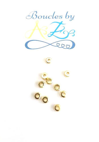 Perles intercalaires dorées 4mm x10.
