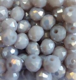 Perles à facettes grises 6x4mm x30.