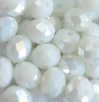 Perles à facettes blanches 8x6mm x20.