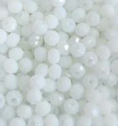 Perles à facettes blanches 3x2mm x100.