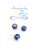 Perles bleu marine en céramique 8mm x5.