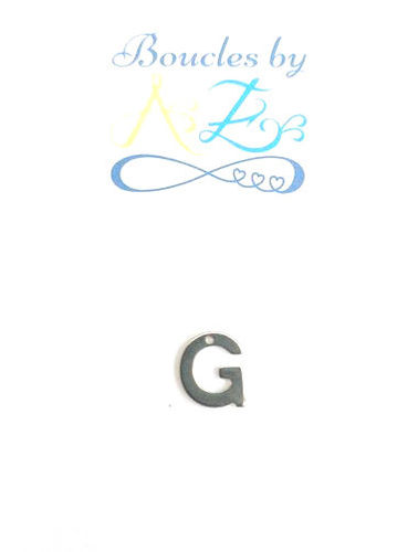 Pendentif lettre G acier inox argenté 11x10mm