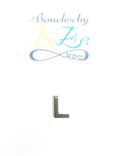 Pendentif lettre L acier inox argenté 11x10mm