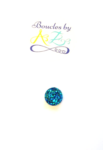 Cabochon druzy turquoise 12mm.