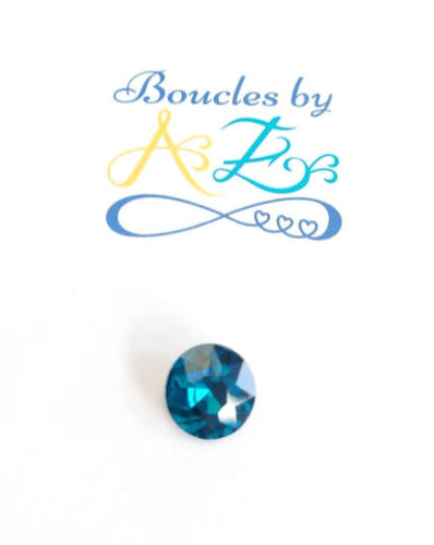Cabochon strass turquoise 12mm