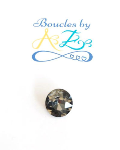 Cabochon strass gris 14mm