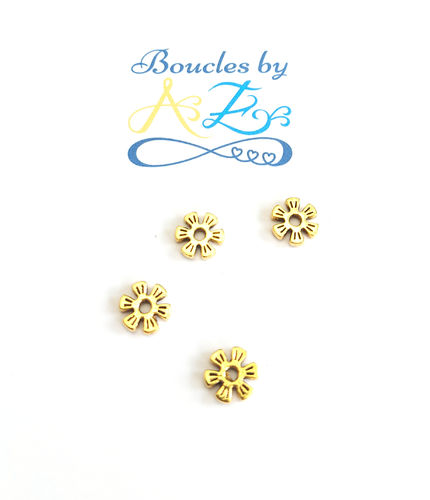 Perles intercalaires fleurs dorées 8mm x10