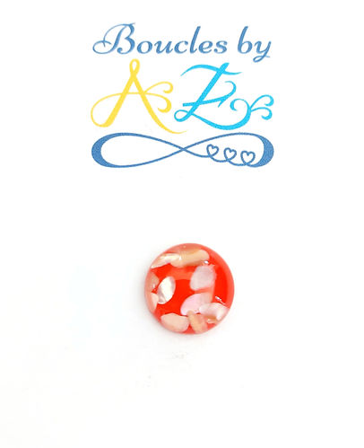 Cabochon rond rouge 14mm