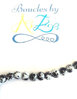 Perles bicolores noir/blanc 6mm x50