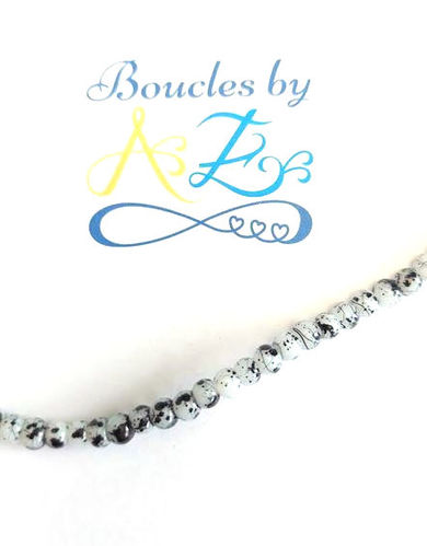 Perles bicolores noir/blanc 4mm x50