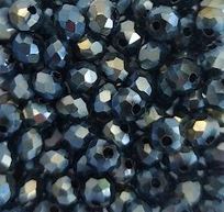 Perles à facetttes noires 4x3mm x50.
