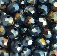 Perles facettées noires 6x4mm x30