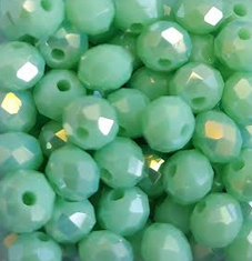 Perles à facettes vert turquoise 6x5mm x30.