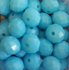 Perles à facettes bleues 8x6mm x20.