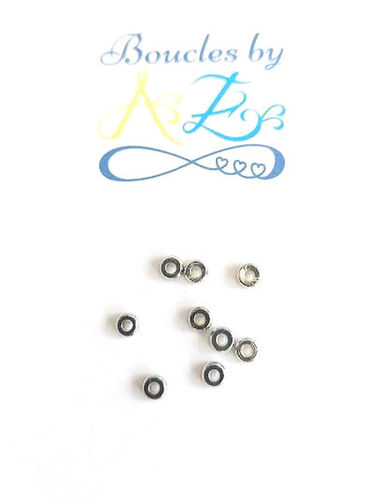Perles intercalaires argentées 4mm x10.