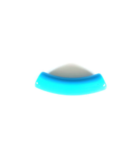 Perle tube incurvé, bleue acrylique 32x9,5mm