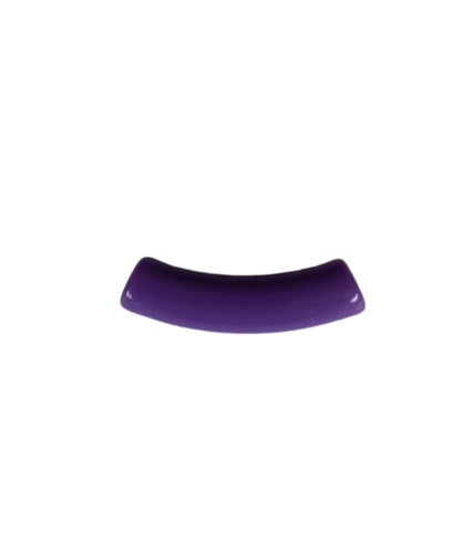 Perle tube incurvé, violette acrylique 32x9,5mm
