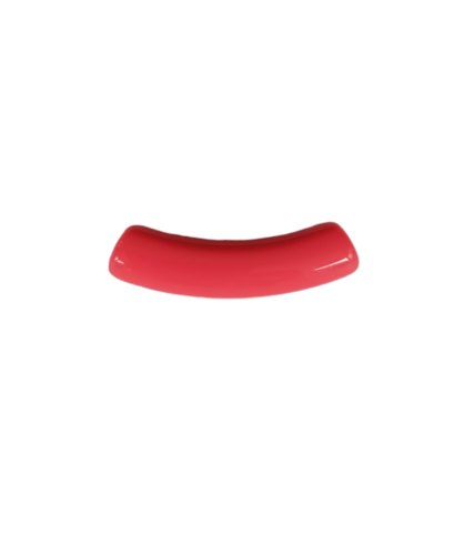Perle tube incurvé, rouge acrylique 32x9,5mm